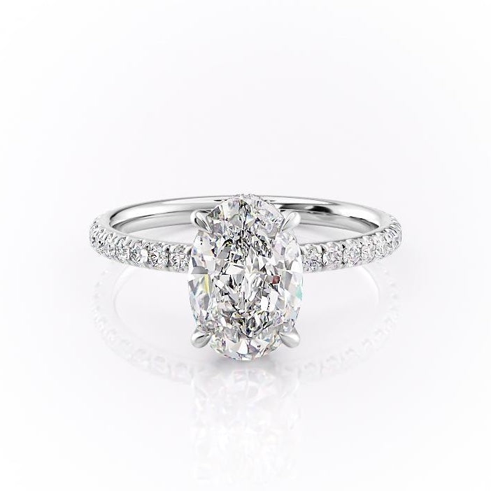 The Aria — Oval Lab Diamond Secret Halo Engagement Ring V