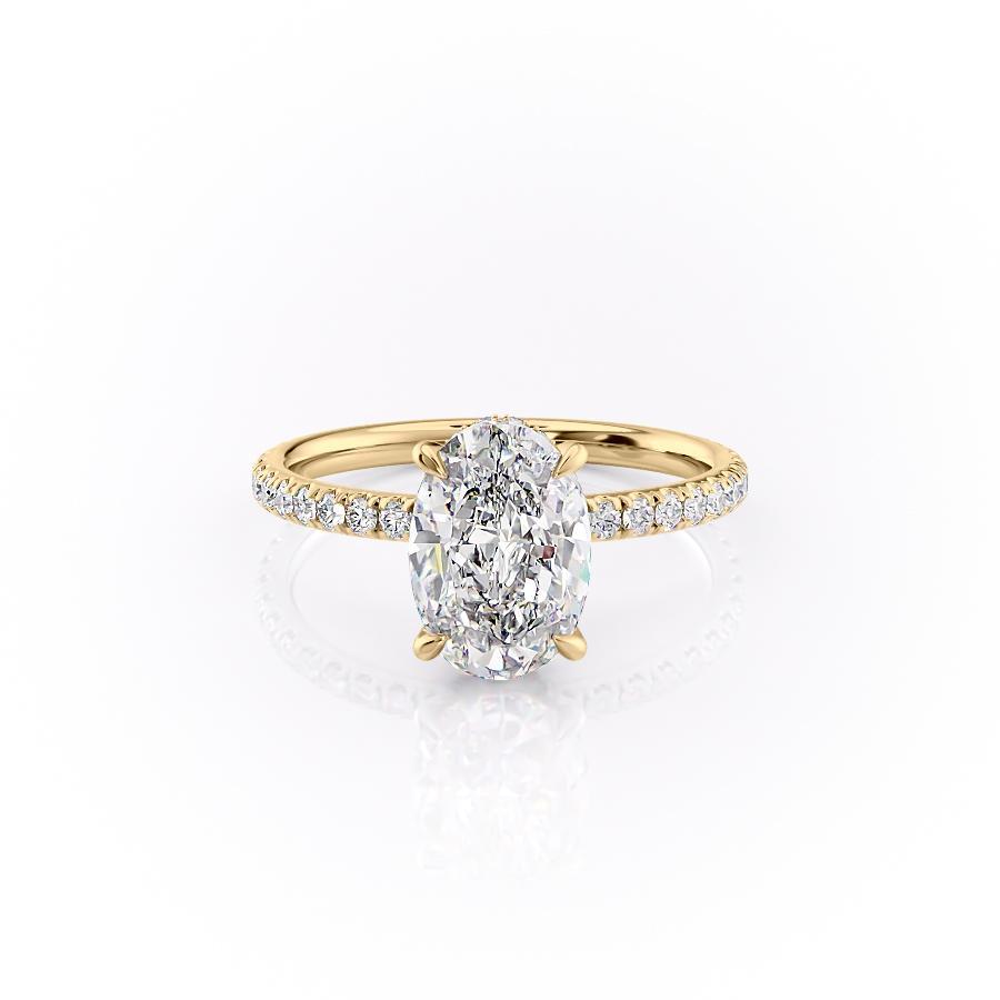 The Aria — Oval Lab Diamond Secret Halo Engagement Ring V