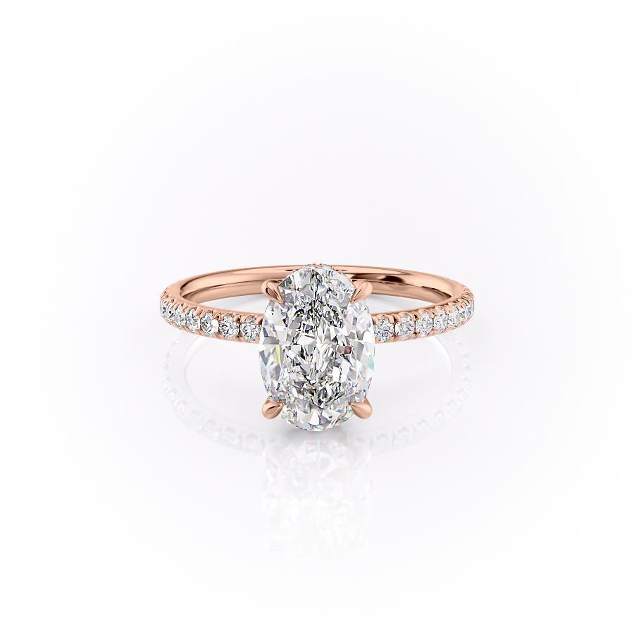 The Aria — Oval Lab Diamond Secret Halo Engagement Ring V