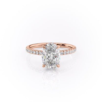 The Aria — Oval Lab Diamond Secret Halo Engagement Ring V