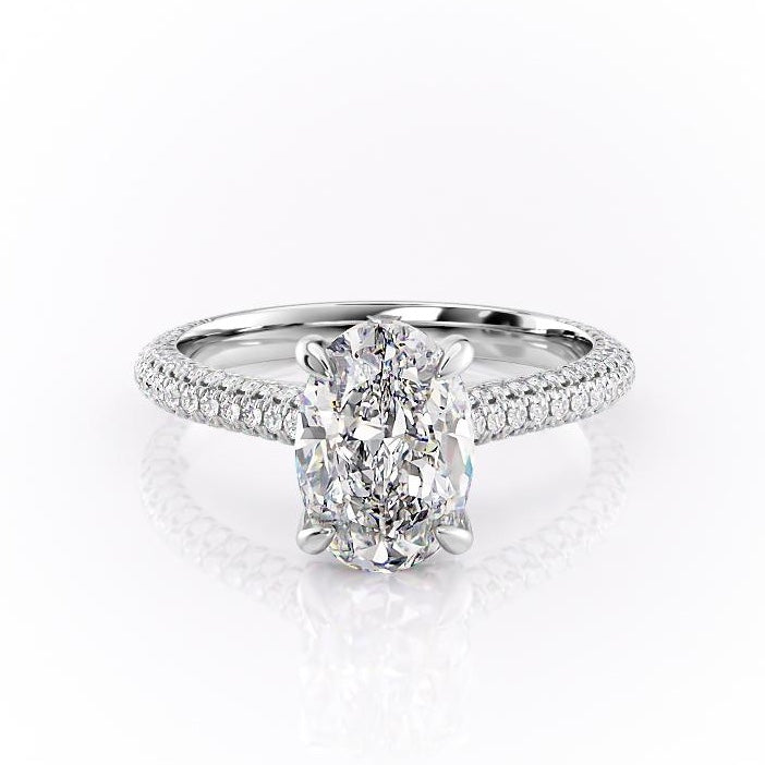 The Isla — Oval Lab Diamond Side-Stone Engagement Ring VI