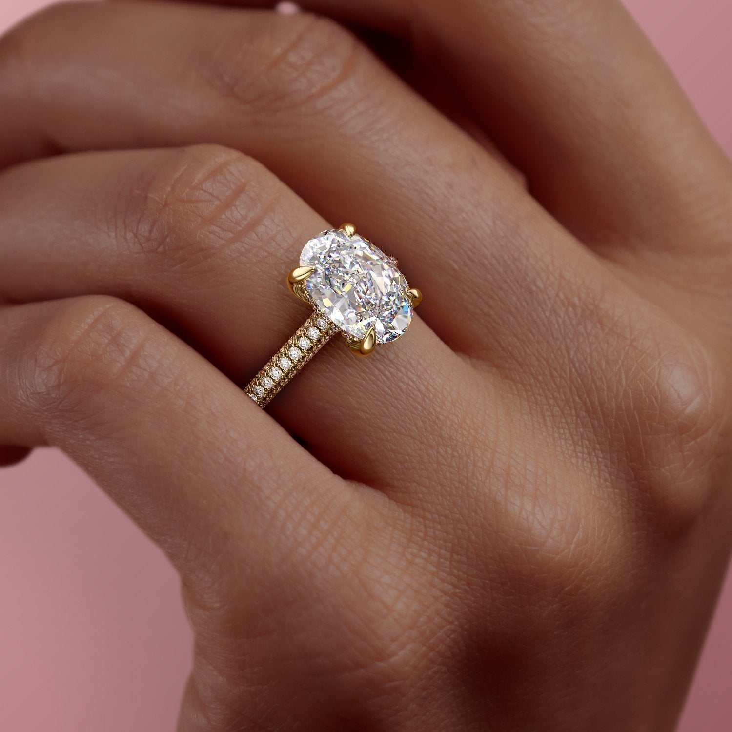 The Isla — Oval Lab Diamond Side-Stone Engagement Ring VI