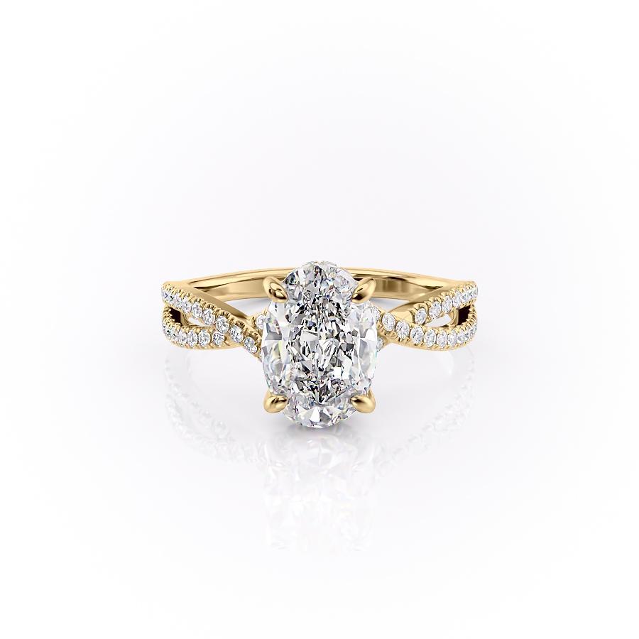 The Isla — Oval Lab Diamond Side-Stone Engagement Ring V
