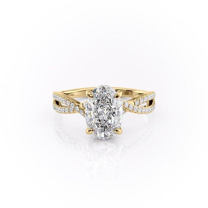 The Isla — Oval Lab Diamond Side-Stone Engagement Ring V