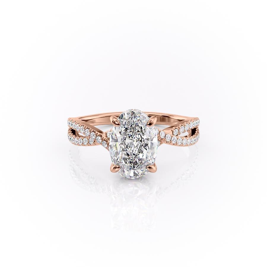 The Isla — Oval Lab Diamond Side-Stone Engagement Ring V