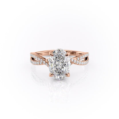 The Isla — Oval Lab Diamond Side-Stone Engagement Ring V