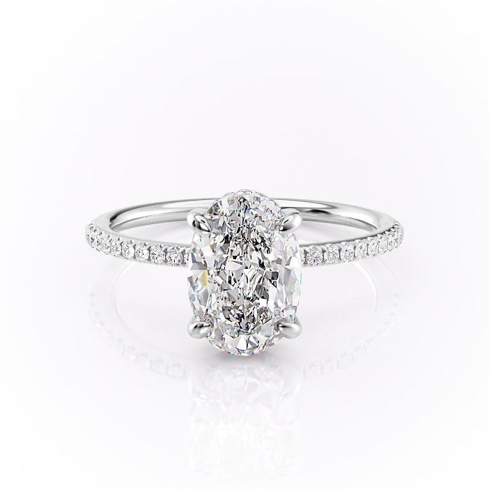 The Aria — Oval Lab Diamond Secret Halo Engagement Ring IV