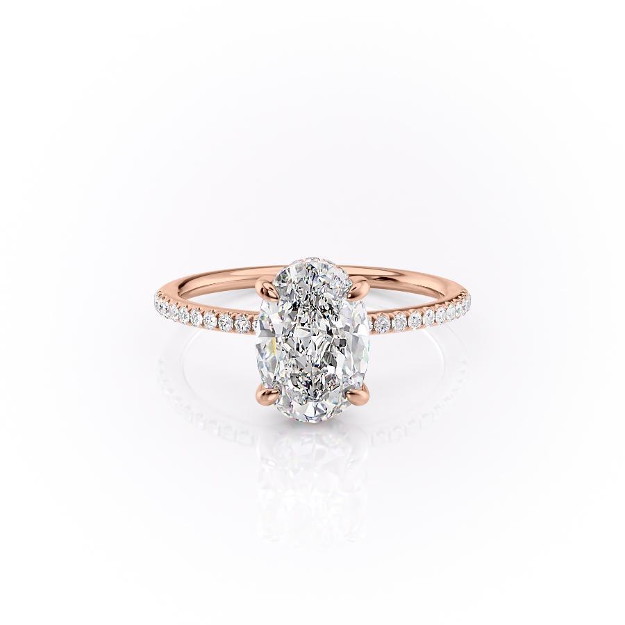The Aria — Oval Lab Diamond Secret Halo Engagement Ring IV