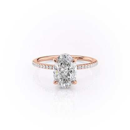 The Aria — Oval Lab Diamond Secret Halo Engagement Ring IV
