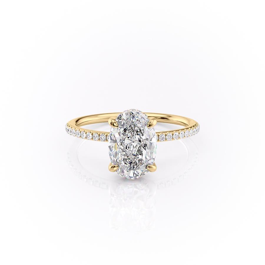 The Aria — Oval Lab Diamond Secret Halo Engagement Ring IV
