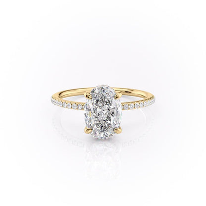 The Aria — Oval Lab Diamond Secret Halo Engagement Ring IV