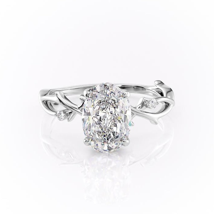 The Maeve — Oval Lab Diamond Botanical Engagement Ring