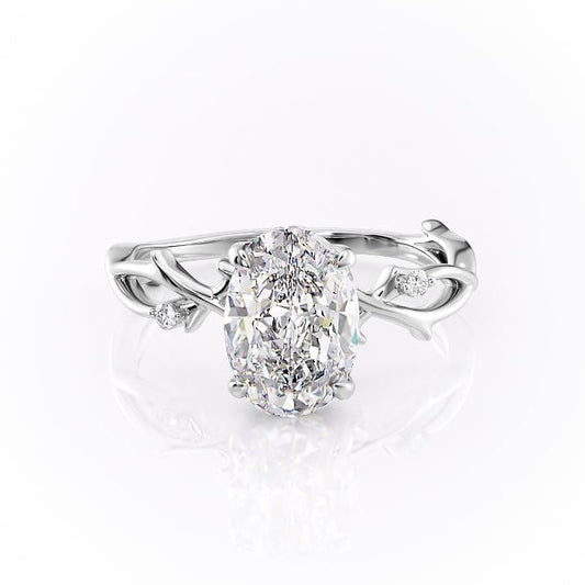 The Maeve — Oval Lab Diamond Botanical Engagement Ring
