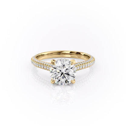 The Celeste — Round Lab Diamond Pavé Shoulder Engagement Ring