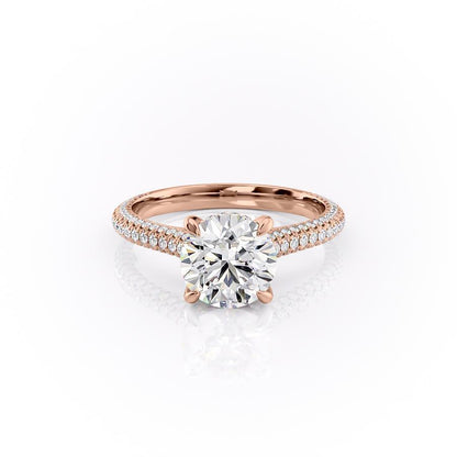 The Celeste — Round Lab Diamond Pavé Shoulder Engagement Ring