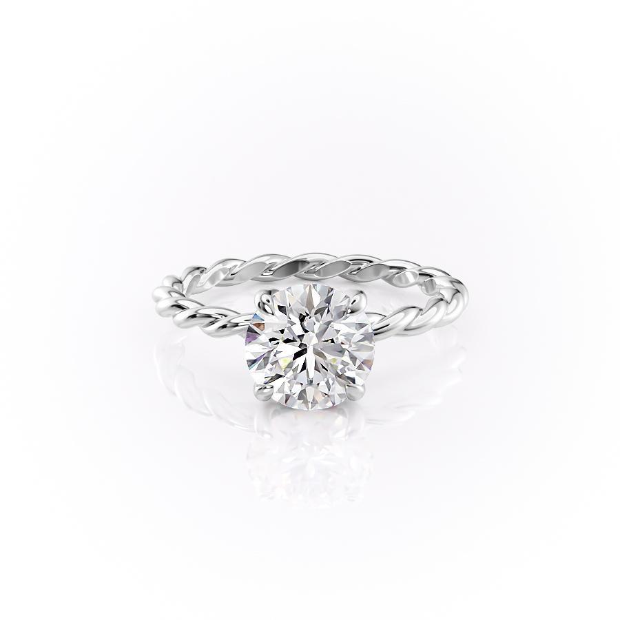 The Elise — Round Lab Diamond Twisted Band Secret Halo Engagement Ring II