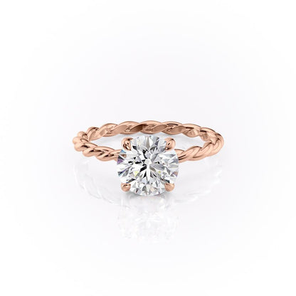 The Elise — Round Lab Diamond Twisted Band Secret Halo Engagement Ring II