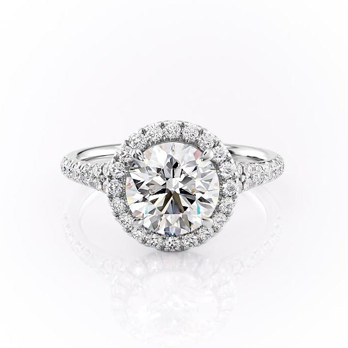 The Olivia — Round Lab Diamond Split-Shank Halo Engagement Ring