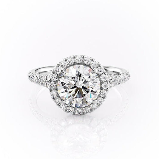 The Olivia — Round Lab Diamond Split-Shank Halo Engagement Ring
