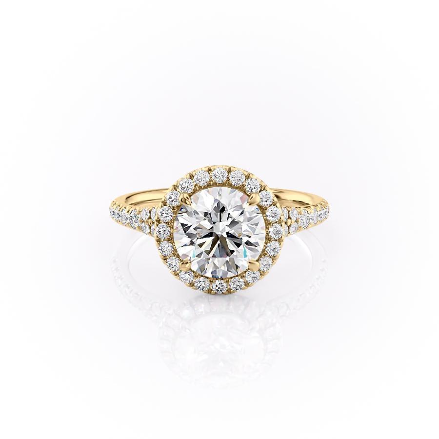 The Olivia — Round Lab Diamond Split-Shank Halo Engagement Ring