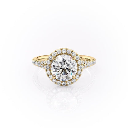 The Olivia — Round Lab Diamond Split-Shank Halo Engagement Ring