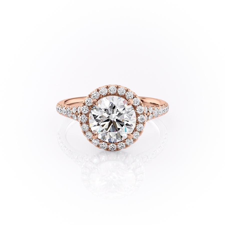 The Olivia — Round Lab Diamond Split-Shank Halo Engagement Ring