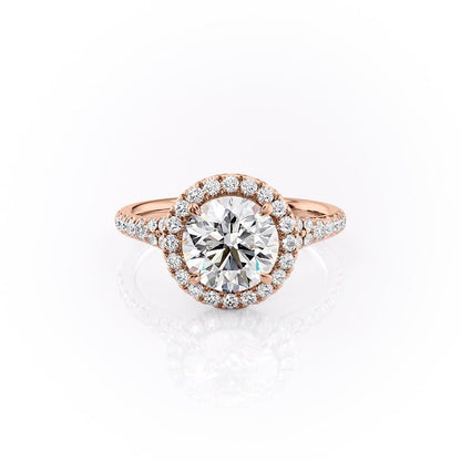 The Olivia — Round Lab Diamond Split-Shank Halo Engagement Ring