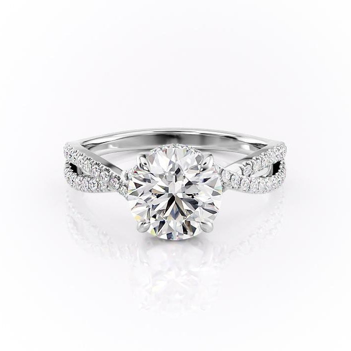 The Elise — Round Lab Diamond Side-Stone Engagement Ring