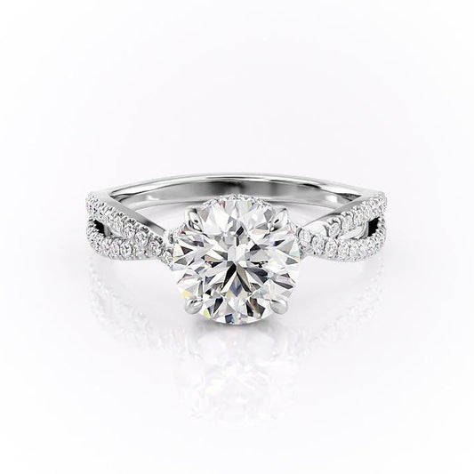The Elise — Round Lab Diamond Side-Stone Engagement Ring