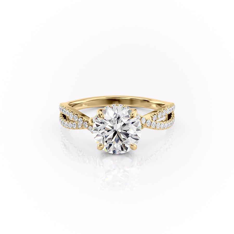 The Elise — Round Lab Diamond Side-Stone Engagement Ring