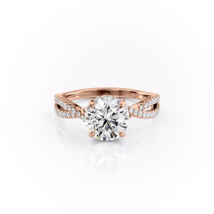 The Elise — Round Lab Diamond Side-Stone Engagement Ring