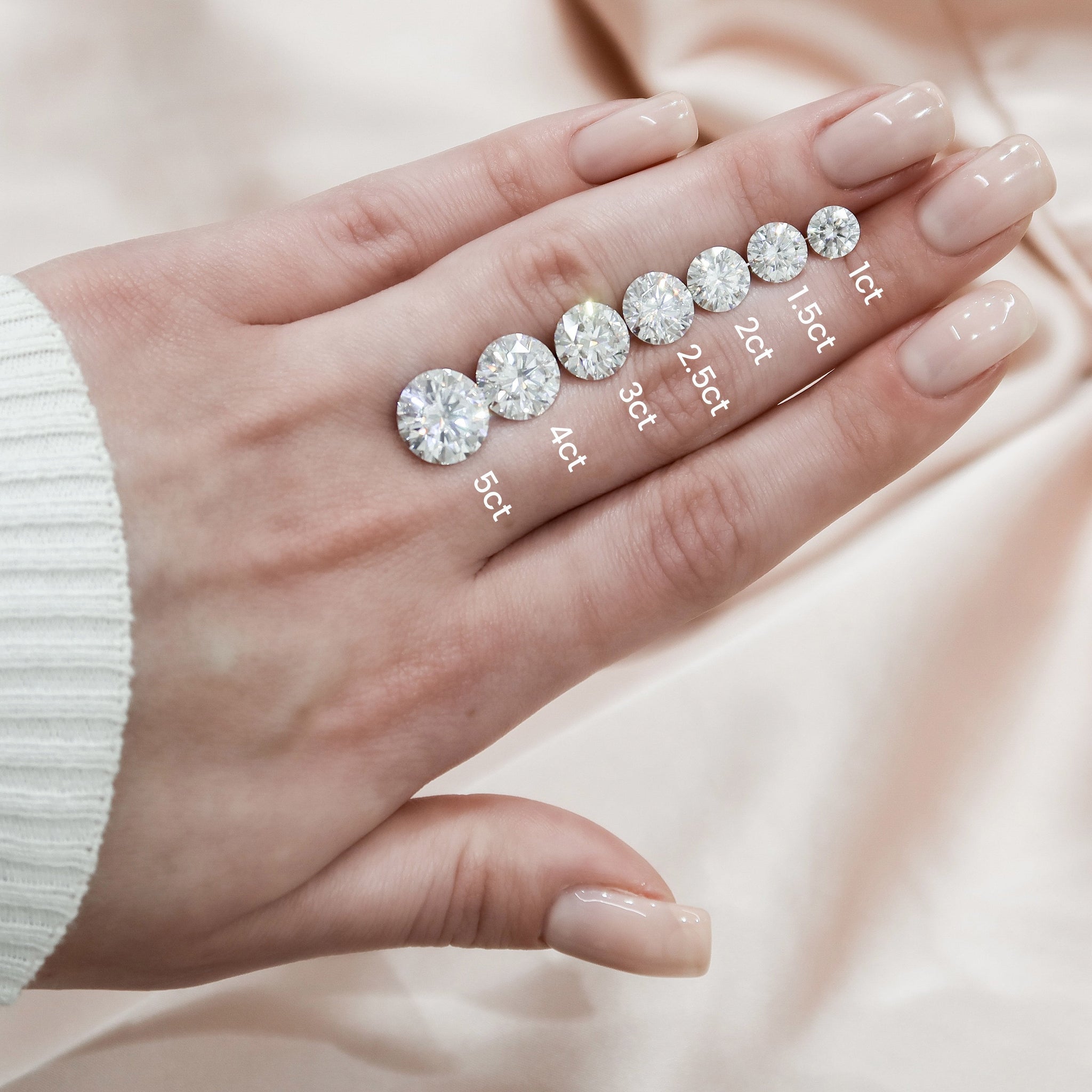 The Aria — Round Lab Diamond Plain Band Secret Halo Engagement Ring II