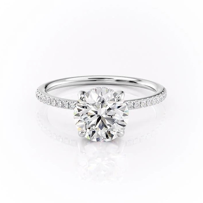 The Grace — Round Lab Diamond Secret Halo Engagement Ring V