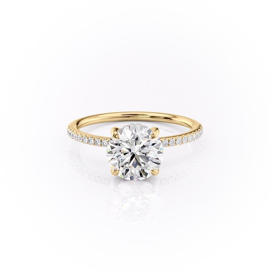 The Grace — Round Lab Diamond Secret Halo Engagement Ring V