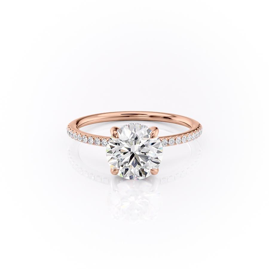 The Grace — Round Lab Diamond Secret Halo Engagement Ring V