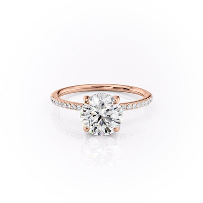 The Grace — Round Lab Diamond Secret Halo Engagement Ring V