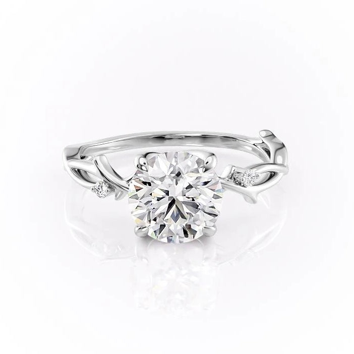 The Maeve — Round Lab Diamond Botanical Engagement Ring