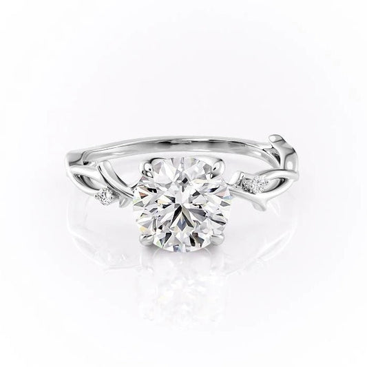 The Maeve — Round Lab Diamond Botanical Engagement Ring