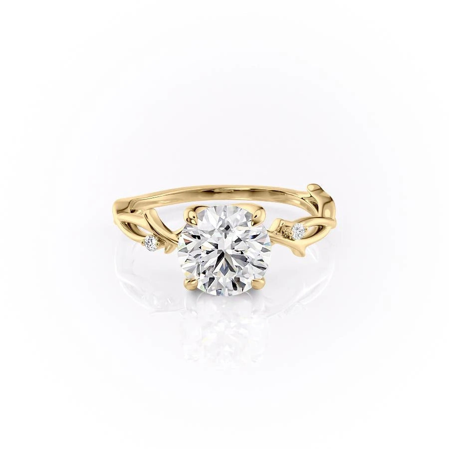 The Maeve — Round Lab Diamond Botanical Engagement Ring