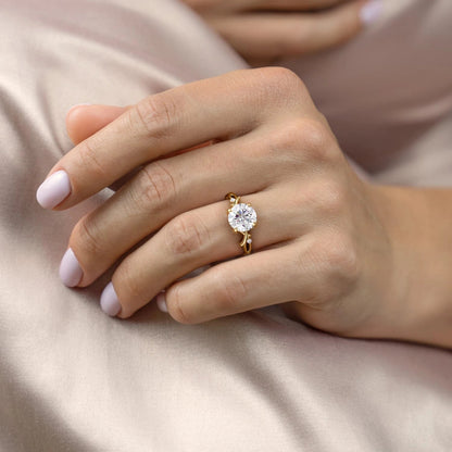 The Maeve — Round Lab Diamond Botanical Engagement Ring