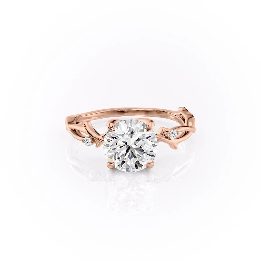 The Maeve — Round Lab Diamond Botanical Engagement Ring