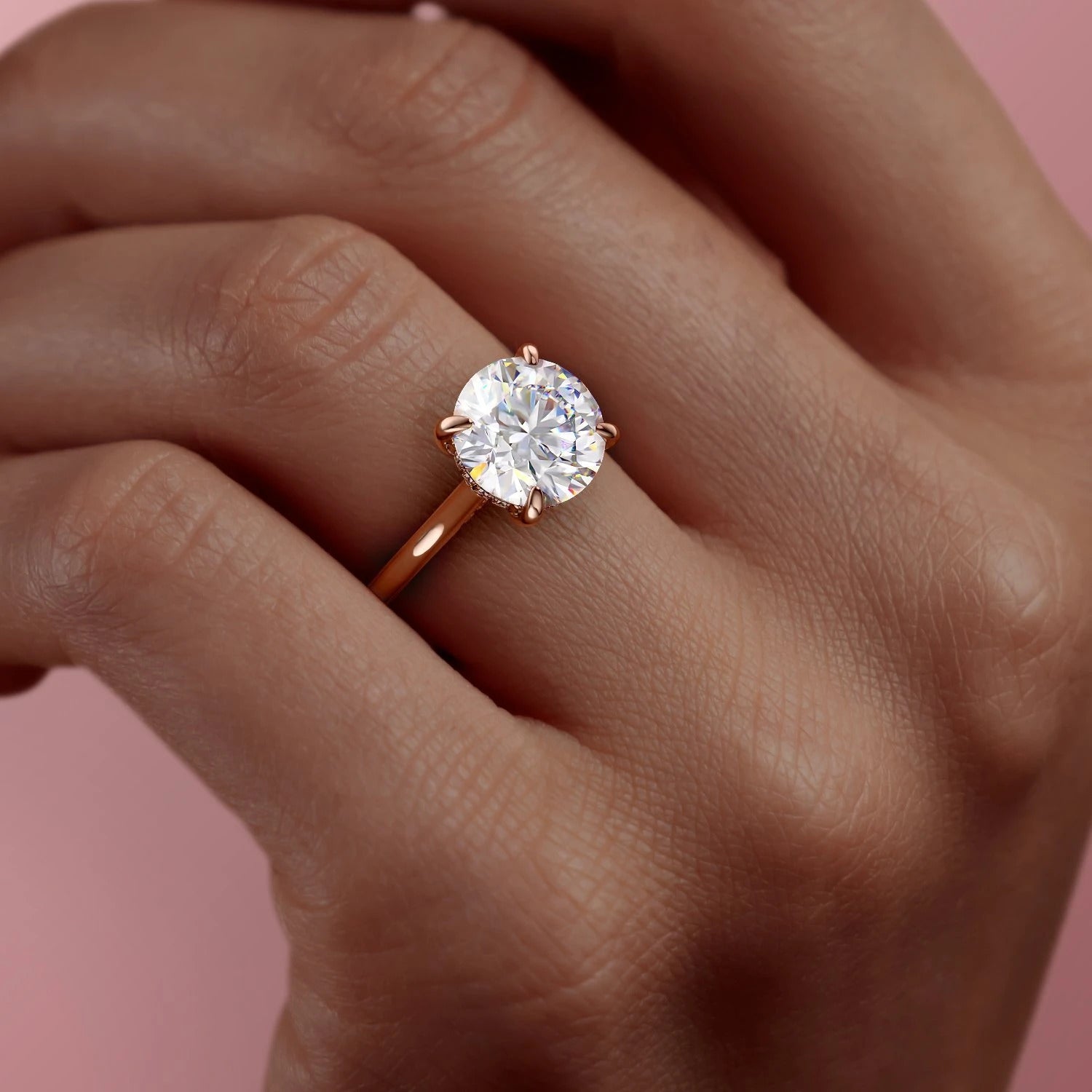 The Grace — Round Lab Diamond Secret Halo Engagement Ring IV