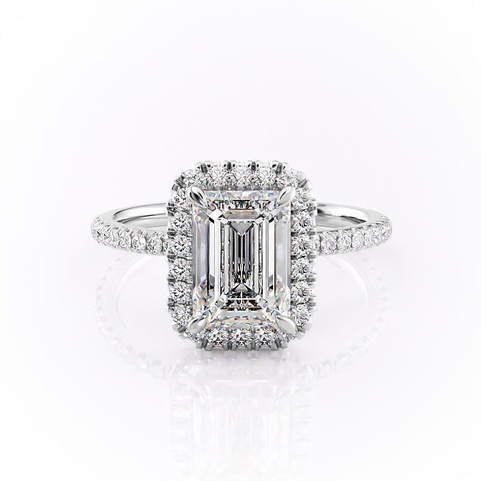 The Aurora — Emerald Lab Diamond Halo Engagement Ring II