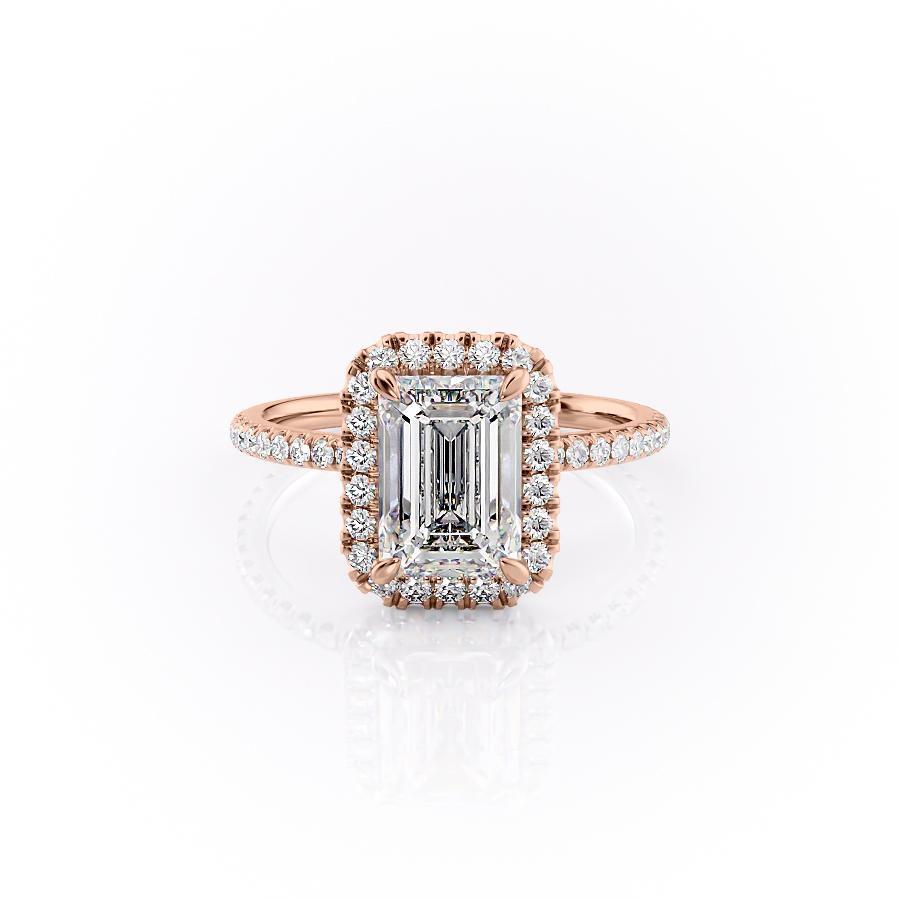 The Aurora — Emerald Lab Diamond Halo Engagement Ring II
