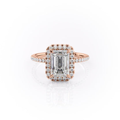 The Aurora — Emerald Lab Diamond Halo Engagement Ring II