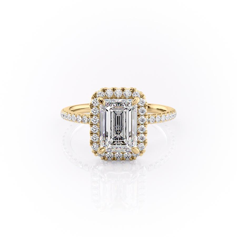 The Aurora — Emerald Lab Diamond Halo Engagement Ring II