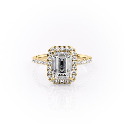 The Aurora — Emerald Lab Diamond Halo Engagement Ring II