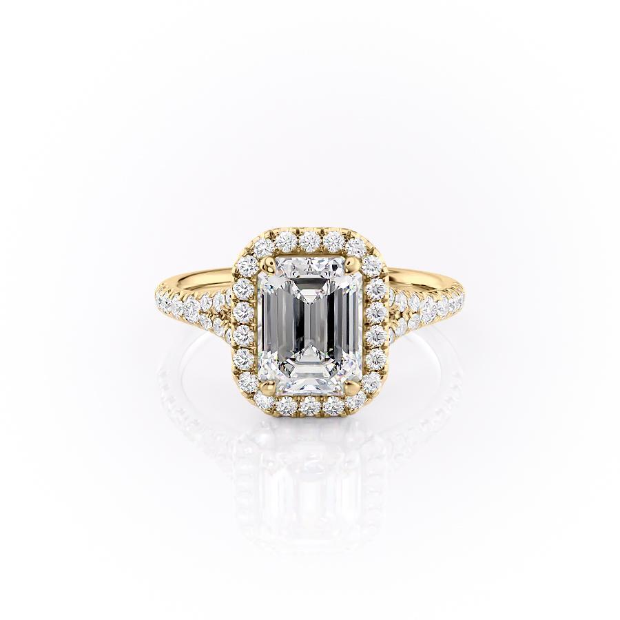 The Olivia — Emerald Lab Diamond Split-Shank Solitaire Engagement Ring