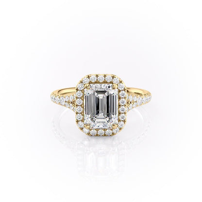 The Olivia — Emerald Lab Diamond Split-Shank Solitaire Engagement Ring