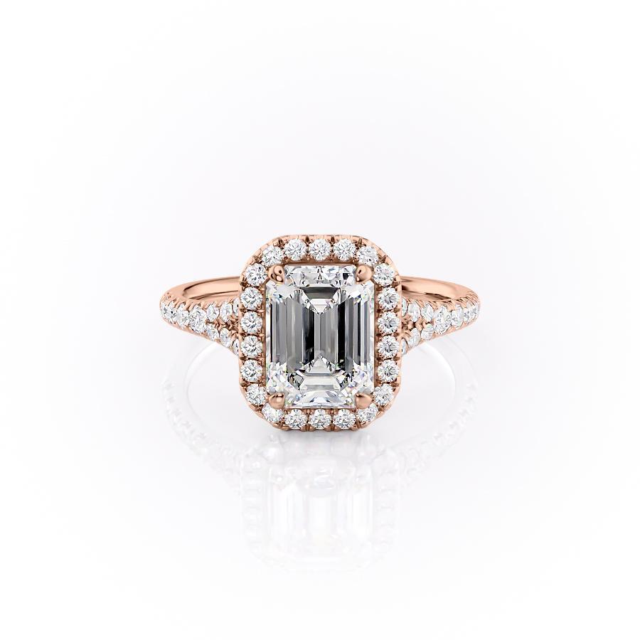 The Olivia — Emerald Lab Diamond Split-Shank Solitaire Engagement Ring